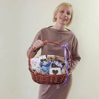 Подарочная корзина с чаем и букетом из сухоцветов Цвети от счастья - Подарочный набор с чаем, изображение 2