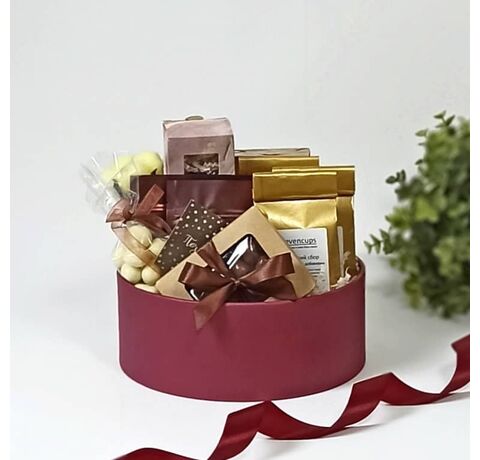 Подарочный набор чая и кофе в шляпной коробке
